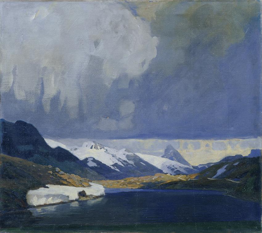 Alfred Poell, Bernina Gewitter, vor 1918, Öl auf Leinwand, 70 x 80 cm, Belvedere, Wien, Inv.-Nr…