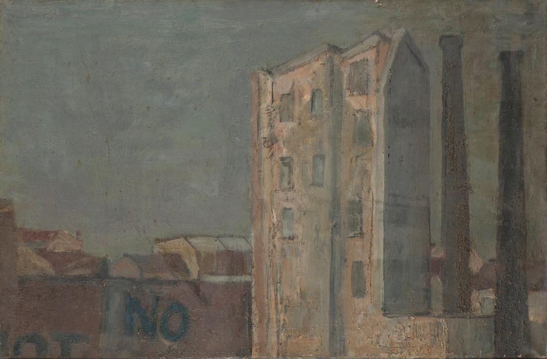 Rudolf Hradil, Pariser Häuser, 1961, Öl auf Leinwand, 50 x 76 cm, Belvedere, Wien, Inv.-Nr. 978…
