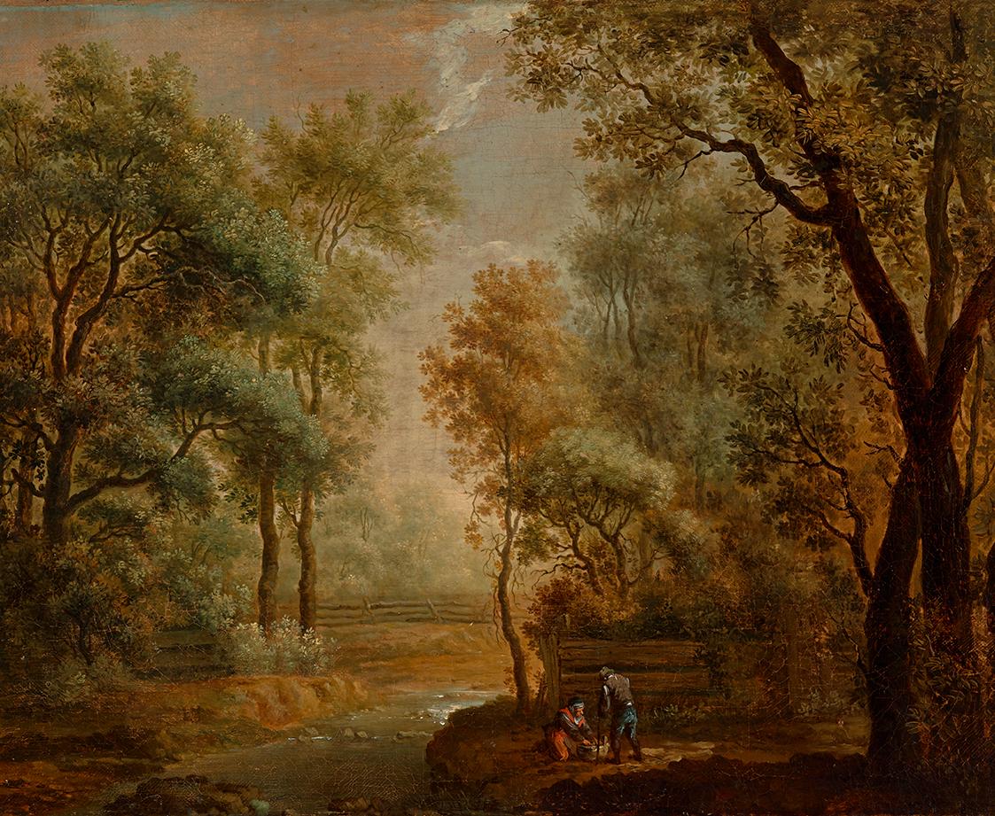 Johann Evangelist Dorfmeister, Baumlandschaft, um 1764, Öl auf Leinwand, 35 x 44 cm, Belvedere,…