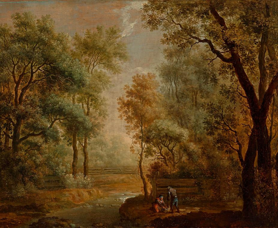 Johann Evangelist Dorfmeister, Baumlandschaft, um 1764, Öl auf Leinwand, 35 x 44 cm, Belvedere,…