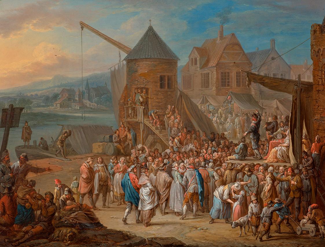 Franz Christoph Janneck, Jahrmarkt, um 1730, Öl auf Kupfer, 27,5 x 37 cm, Belvedere, Wien, Inv.…
