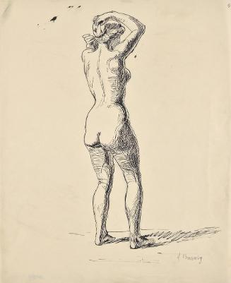 Franz Barwig, Skizze einer Badenden, um 1930, Tusche auf Papier, 41,9 × 34,1 cm, Belvedere, Wie…
