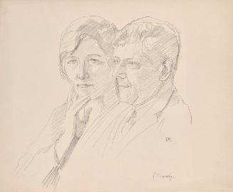 Franz Barwig, Grete Wagner-Barwig und Dr. Josef Wagner, um 1927/1930, Bleistift auf Papier, 28,…