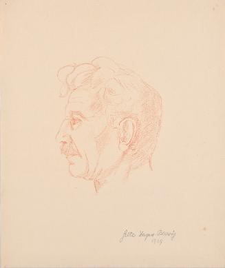 Grete Wagner-Barwig, Porträt Franz Barwigs des Älteren, 1929, Rötel auf Papier, Belvedere, Wien…