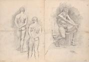 Franz Barwig, Männerakte, um 1888/1895, Bleistift auf Papier, 40,8 × 58 cm, Belvedere, Wien, In…