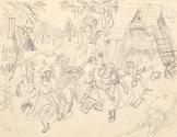 Franz Barwig, Bauernhochzeit, 1919, Bleistift auf Papier, 15,6 × 20,3 cm, Belvedere, Wien, Inv.…