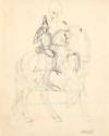 Franz Barwig, Offizier zu Pferde, um 1915, Tusche über Bleistift auf Papier, 21,2 × 17,1 cm, Be…
