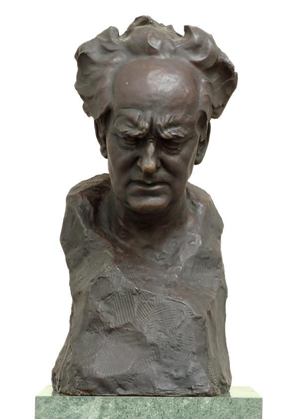 Gustinus Ambrosi, Gerhart Hauptmann, 1914, Bronze auf Serpentin-Postament, H: 65 cm, Belvedere,…