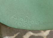 Gustinus Ambrosi, Annemarie Schindler, Detail: Bezeichnung, 1952, Bronze auf Marmor/ Serpentin-…