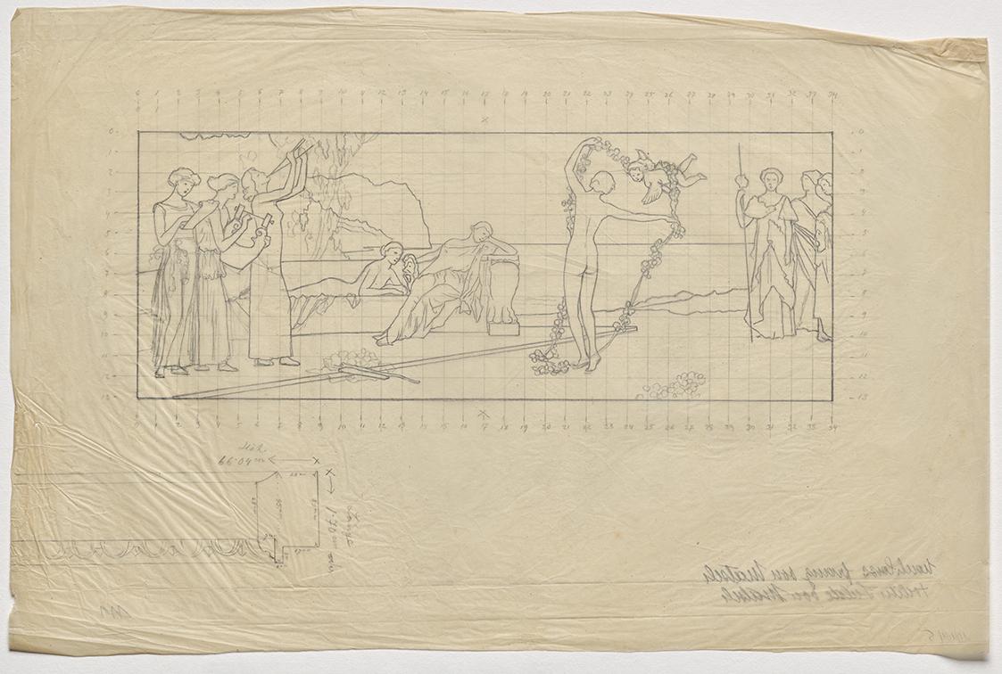 Franz von Matsch, Allegorie auf die Musik (?), undatiert, Rasterpause, 31,7 x 47,9 cm, Belveder…