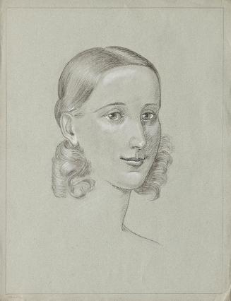Franz von Matsch, Lady Hamilton, undatiert, Bleistift, Kohle, Tempera in Gold und Weiß, 48,8 x …