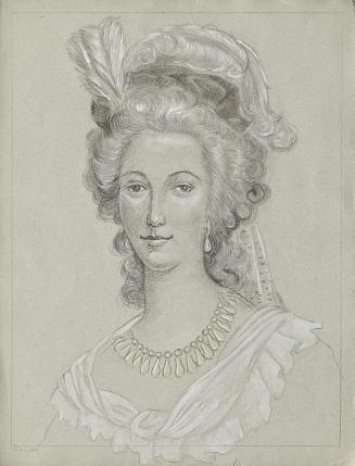 Franz von Matsch, Königin Marie Antoinette, undatiert, Bleistift, Kohle, Tempera in Gold und We…