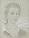 Franz von Matsch, Maria von Medici, undatiert, Bleistift, Kohle, Tempera in Gold und Weiß, 48,8…