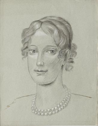 Franz von Matsch, Maria Louise von Bourbon-Parma, undatiert, Bleistift, Kohle, Tempera in Gold …