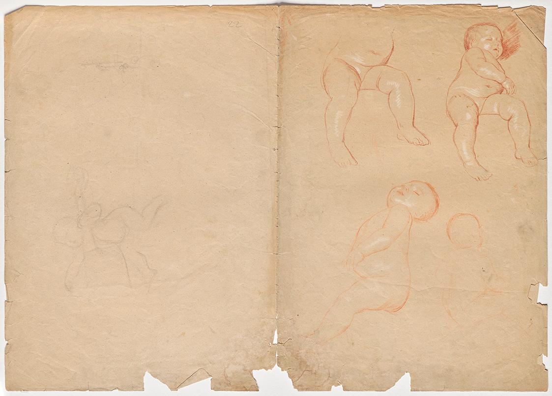 Studien schlafender Kleinkinder und Putti