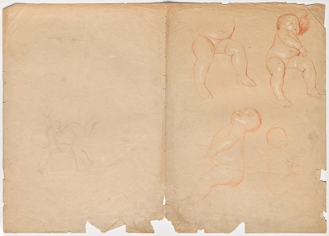 Studien schlafender Kleinkinder und Putti