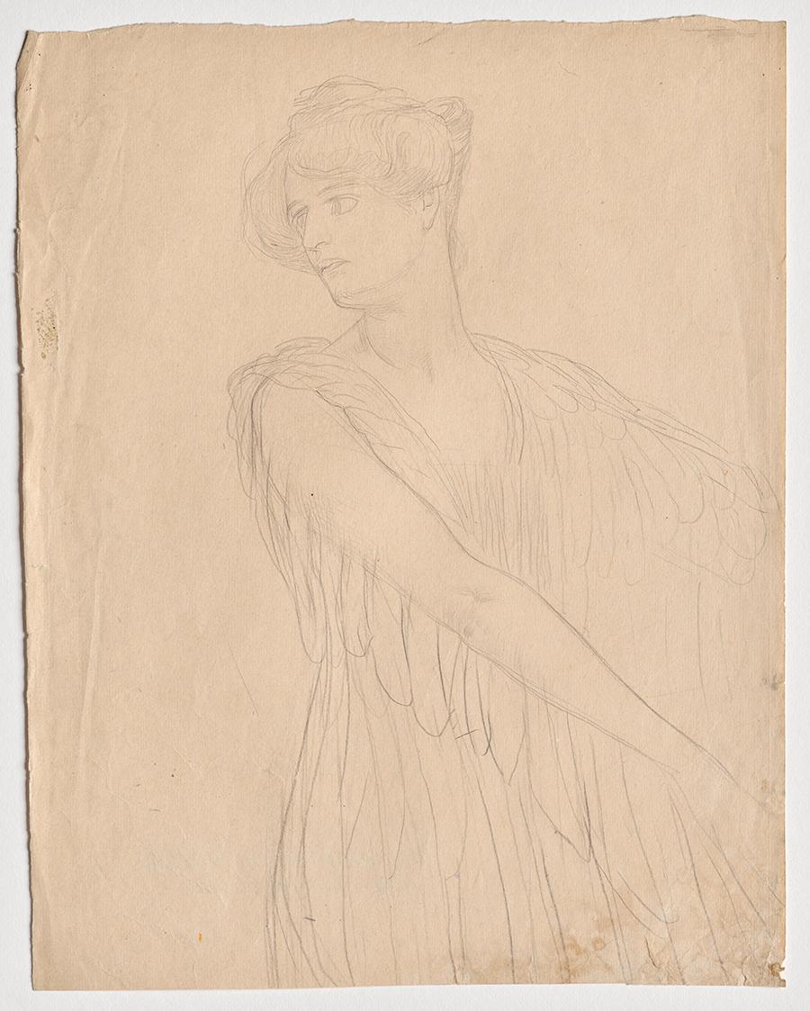 Franz von Matsch, Euterpe, 1897/1898, Bleistift auf Papier, 39,4 x 30,8 cm, Belvedere, Wien, In…