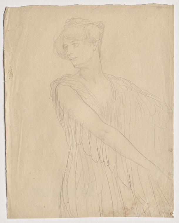 Franz von Matsch, Euterpe, 1897/1898, Bleistift auf Papier, 39,4 x 30,8 cm, Belvedere, Wien, In ...