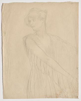 Franz von Matsch, Euterpe, 1897/1898, Bleistift auf Papier, 39,4 x 30,8 cm, Belvedere, Wien, In…