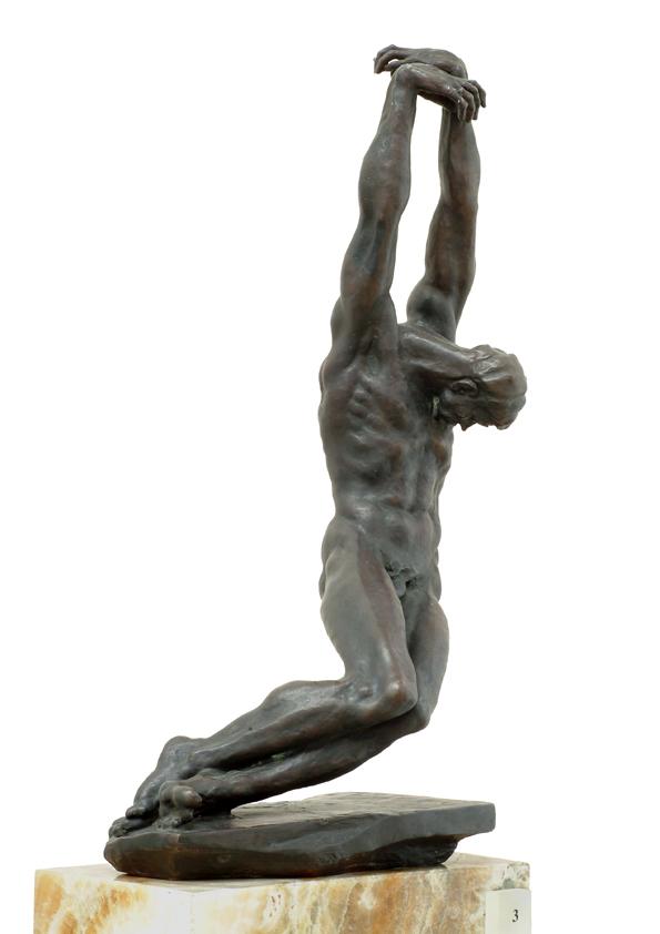 Gustinus Ambrosi, Hl. Sebastian, 1927, Bronze auf Onyx-Postament, H: 63,5 cm, Belvedere, Wien, …