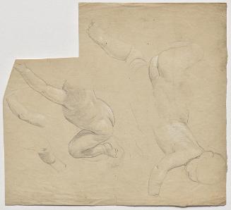 Franz von Matsch, Studie von Kinderkörperteilen, undatiert, Bleistift und Weißstift, 34,6 x 31,…