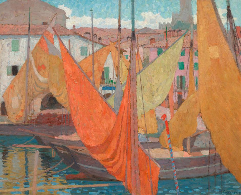 Marie Cyrenius, Südliche Hafenszene, um 1906, Öl auf Leinwand, 62 × 77 cm, Belvedere, Wien, Inv…