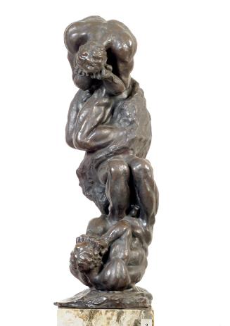 Gustinus Ambrosi, Die Erkenntnis, 1913, Bronze auf Onyx/ Serpentin-Postament, H: 99 cm, Belvede…