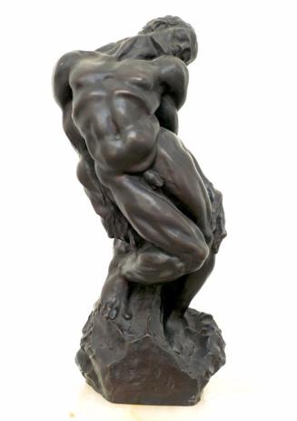 Gustinus Ambrosi, Der Seelenkranke, 1915, Bronze auf Onyx/ Serpentin-Postament, H: 29 cm, Belve…