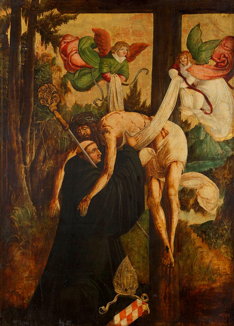 Vision des hl. Bernhard, um 1510, Malerei auf Holz, 116 × 84,5 cm, Belvedere, Wien, Inv.-Nr. 62…