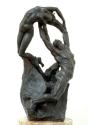 Gustinus Ambrosi, Orpheus und Eurydike, 1919, Bronze auf Onyx/ Marmor-Postament, H: 50,5 cm, Be…