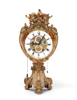 Joseph Graff, Monstranzuhr, um 1750, Holz, geschnitzt, farbig gefasst und vergoldet, Metall; Me…