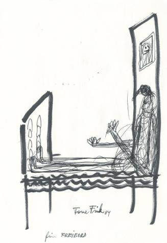 Tone Fink, Ohne Titel, 1984, Tusche auf Papier, Blattmaße: 21 × 14,5 cm, Belvedere, Wien, Inv.-…