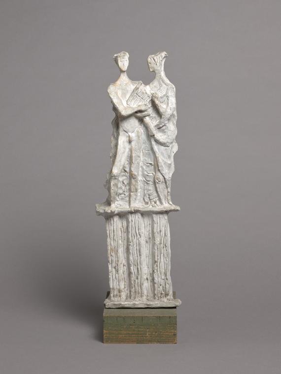 Fritz Wotruba, Doppelfigur I (Orpheus und Eurydike), Um 1950, Gipsguss nach Tonmodell, 53,5 × 1…