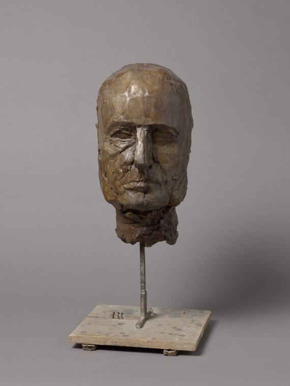 Fritz Wotruba, Porträt-Kopf Manfred Mautner-Markhof, 1958/1959, Ton, schellackiert, Kopf: 38,5 …