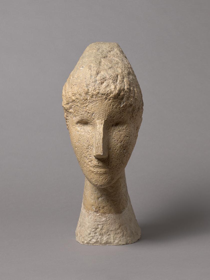 Fritz Wotruba, Frauenkopf, 1946, Gipsguss nach Tonmodell, 46,5 × 19 × 31 cm, Belvedere, Wien, I…