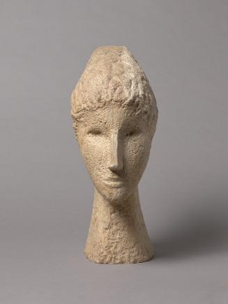 Fritz Wotruba, Frauenkopf, 1946, Gipsguss nach Tonmodell, 46,5 × 19 × 31 cm, Belvedere, Wien, I…