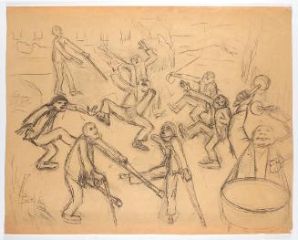 Walther Gamerith, Studie zu "Die Überlebenden", 1948, Kohle auf Papier, 71 x 90 cm, Belvedere, …