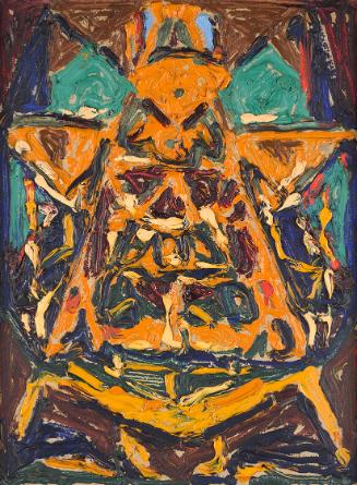 Adolf Hölzel, Kreuzigung, um 1917, Öl auf Karton, 41 × 30,5 cm, Dauerleihgabe Sammlung Reinhard…