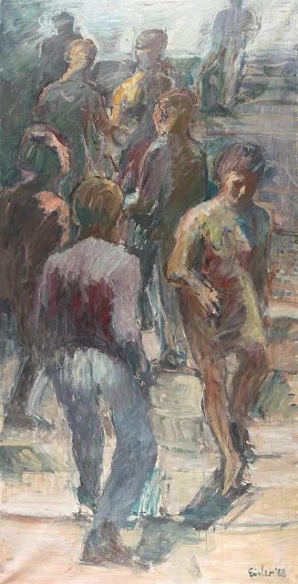 Georg Eisler, Die große Stiege, 1968, Öl auf Leinwand, 195 × 99,4 cm, Belvedere, Wien, Inv.-Nr.…