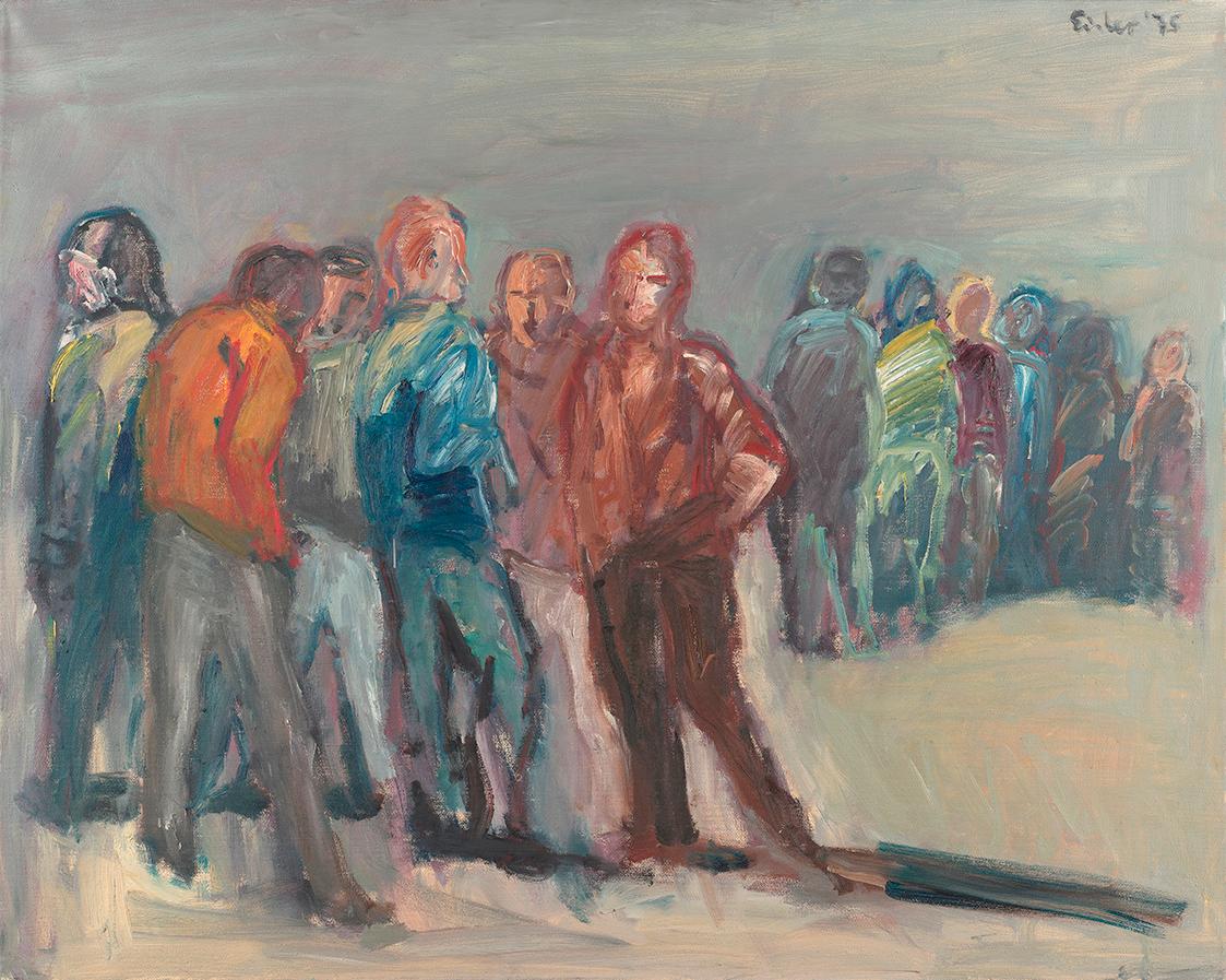 Georg Eisler, Die Arbeitslosen, 1975, Öl auf Leinwand, Keilrahmen: 80 × 100 × 3 cm, Belvedere,  ...