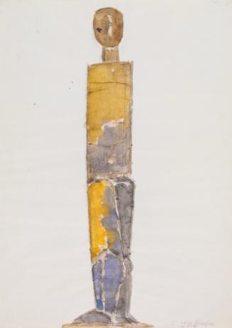 Fritz Wotruba, Figur, 1955, Aquarell über Bleistift auf Papier, Blattmaße: 41,5 × 29,5 cm, Belv…
