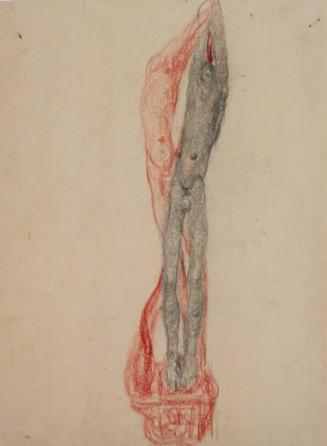 Fritz Wotruba, Zwei Jünglinge, 1926, Bleistift und Buntstift auf Papier, Blattmaße: 32,6 × 23,8…