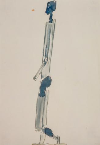 Fritz Wotruba, Gehender, 1948, Tinte, Feder,  laviert, auf Papier, Blattmaße: 29,7 × 21 cm, Bel…