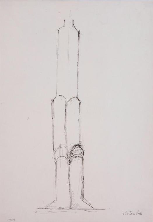 Fritz Wotruba, Torso, 1957, Tusche, Feder auf Papier, Blattmaße: 41,9 × 29,8 cm, Belvedere, Wie…