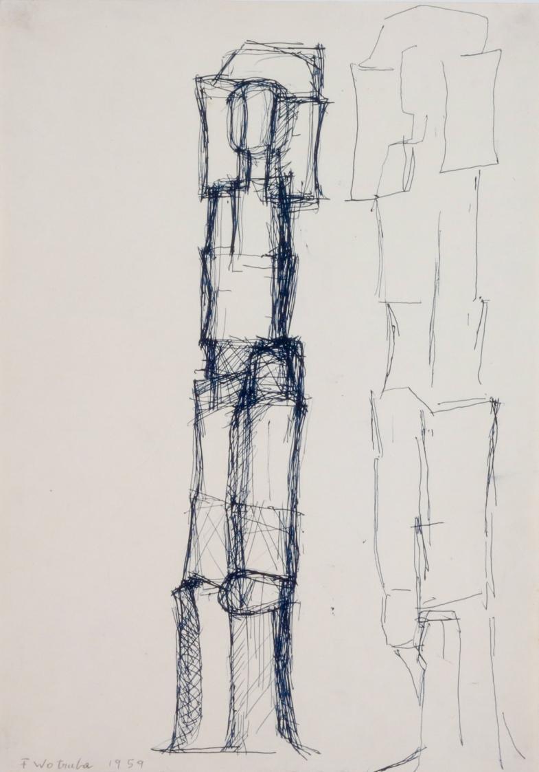 Zwei Figuren (Studien für einen Stein)