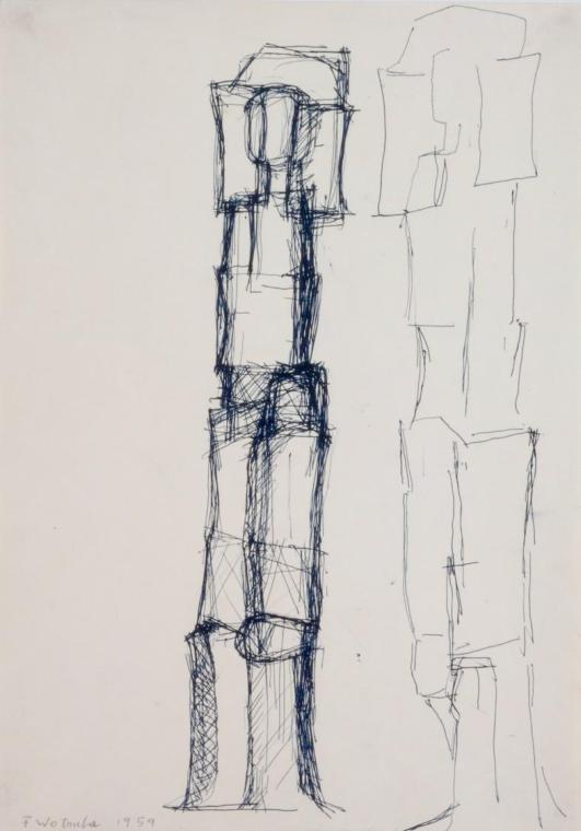 Zwei Figuren (Studien für einen Stein)