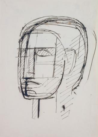Fritz Wotruba, Kopf, 1952, Tusche, Feder auf Papier, Blattmaße: 41,5 × 29,3 cm, Belvedere, Wien…
