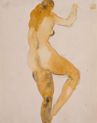 Fritz Wotruba, Rückenakt, 1927, Aquarell über Bleistift auf Papier, Blattmaße: 24,1 × 19 cm, Be…