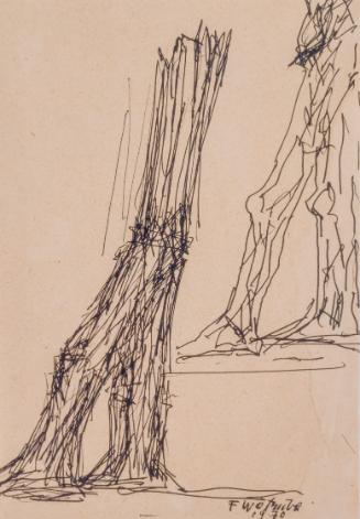 Fritz Wotruba, Studie zu Stehender Figur, 1970, Tusche, Feder auf Papier, Blattmaße: 20 × 14 cm…