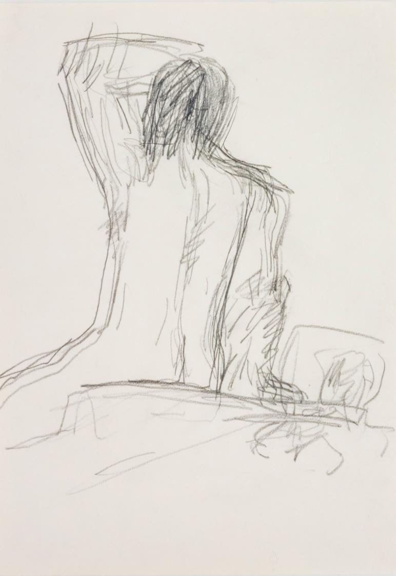 Fritz Wotruba, Studie (Rückenakt), 1974–1975, Bleistift auf Papier, Blattmaße: 29,8 × 21 cm, Be…